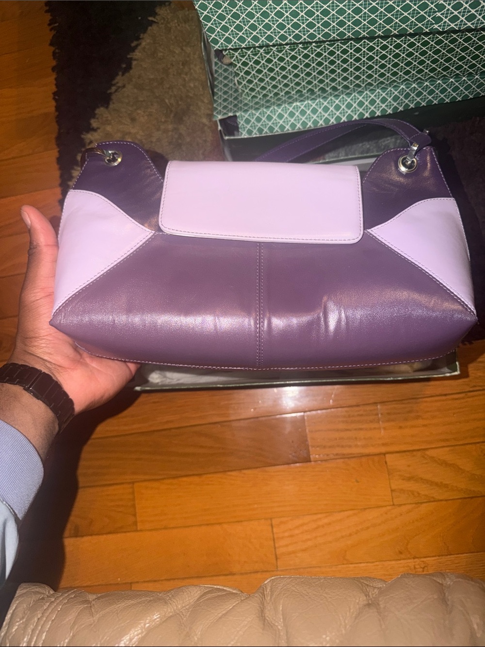 J.Renee Two-Tone Purple & Lilac Shoulder Bag